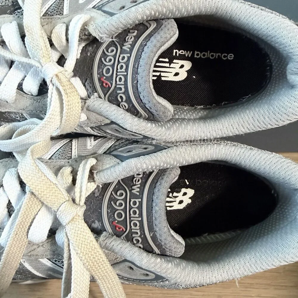 New Balance 990v6 USA Grey & White Suede Leather Shoes Women’s Size 6.5